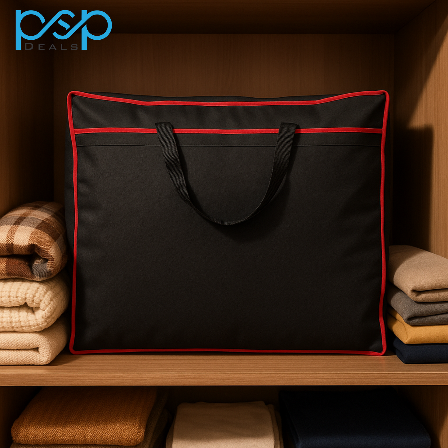 Medium Storage Bag 20x17x10 inch Black – Durable Fabric with Zipper & Handles | PSP Deals