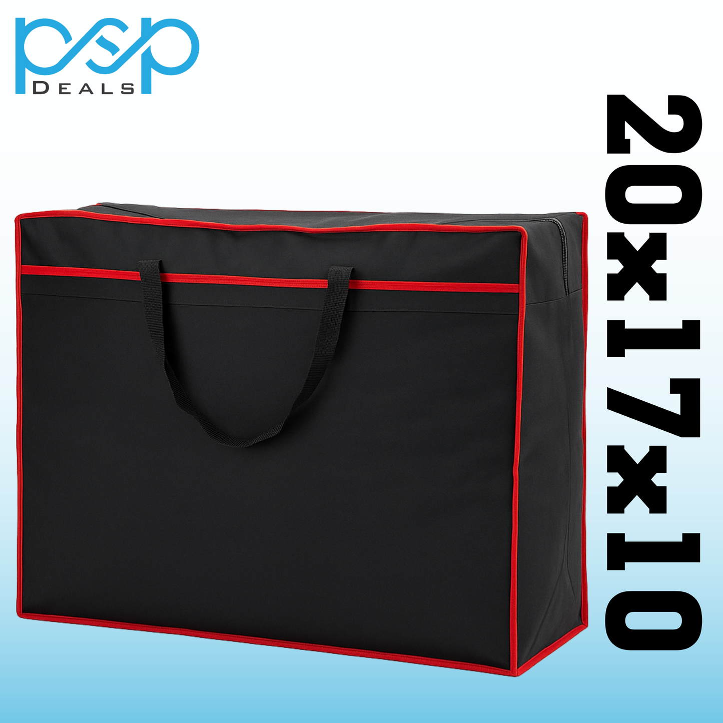 Medium Storage Bag 20x17x10 inch Black – Durable Fabric with Zipper & Handles | PSP Deals