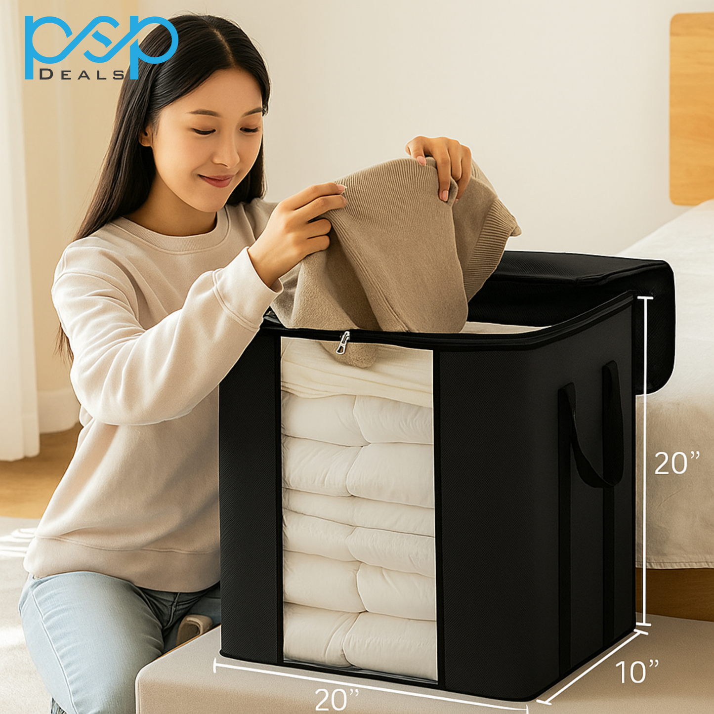 20x20x10 Inch Large Storage Bag with Transparent Window | PSP Deals