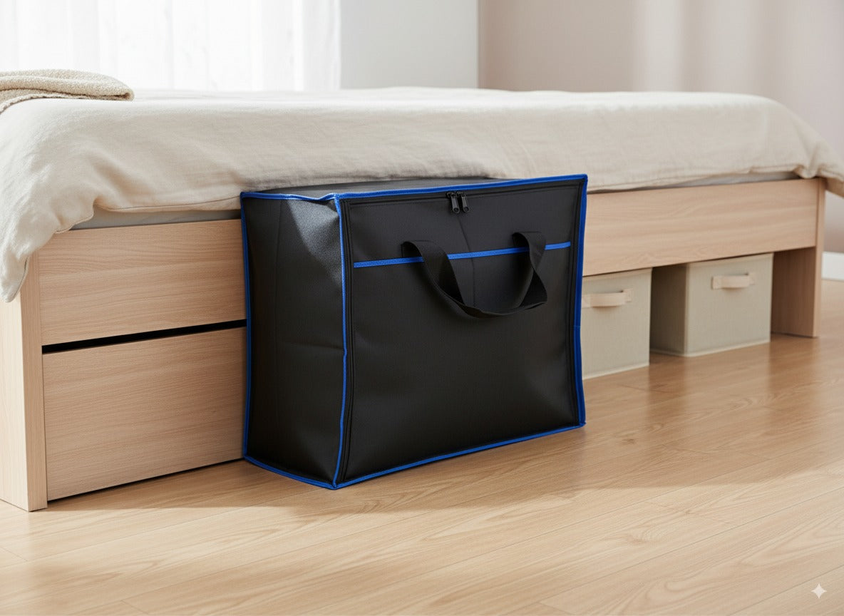 Extra Large 27"x24"x14" Blanket, Bedding & Clothes Storage Bag – Foldable Breathable Closet Organizer