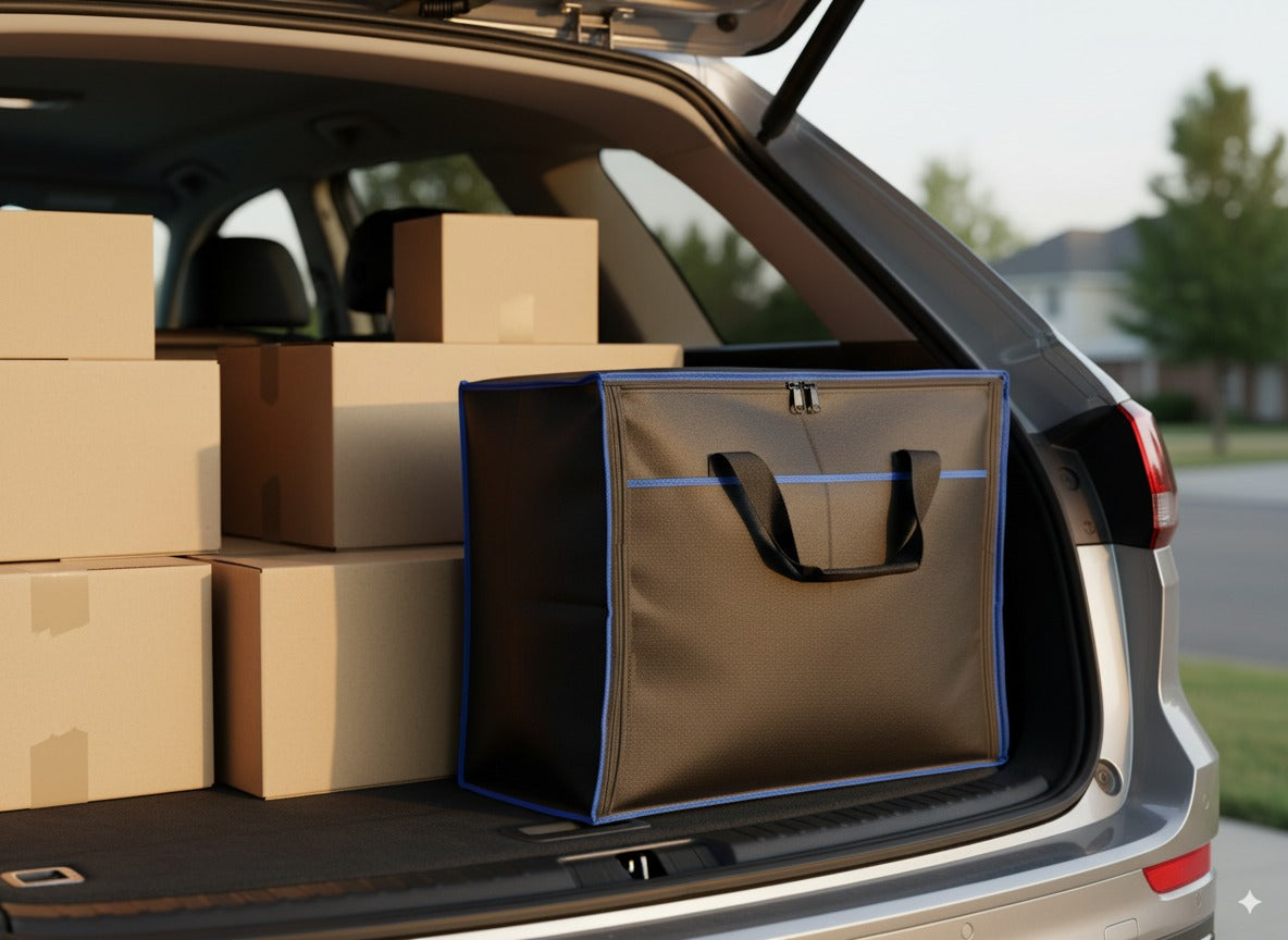 Extra Large 27"x24"x14" Blanket, Bedding & Clothes Storage Bag – Foldable Breathable Closet Organizer