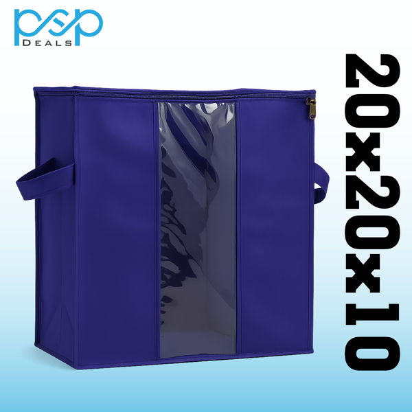 20x20x10 inc Clothes & Blanket Storage Bag with Transparent Window – Blue | PSP Deals