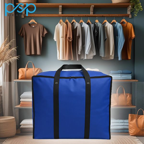 Extra Large Storage Bag 27x24x14 Inch Blue with Zippers & Handles For Quilts – PSP Deals