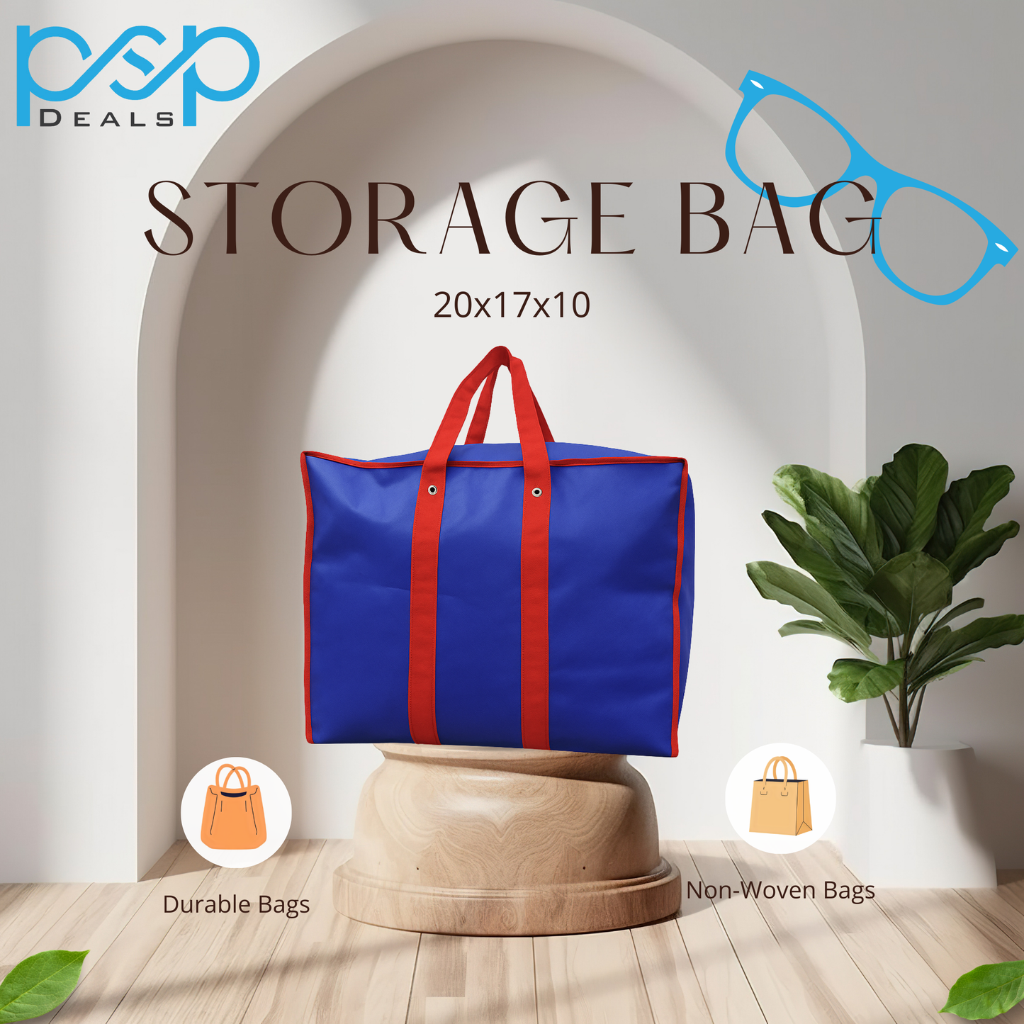 Medium Storage Bag 20x17x10 inch – Durable Fabric with Zipper & Handles | PSP Deals