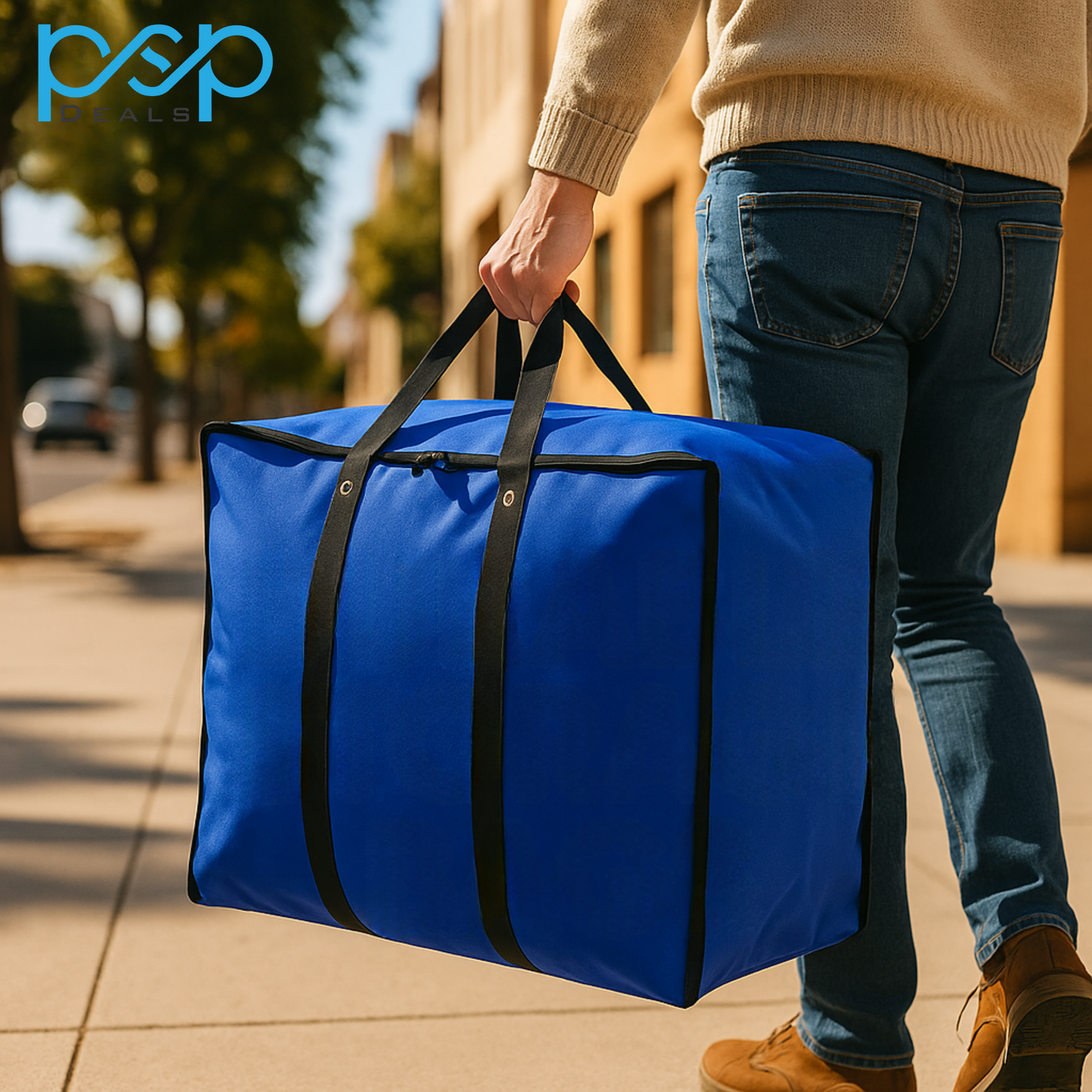 Extra Large Storage Bag 27x24x14 Inch Blue with Zippers & Handles For Quilts – PSP Deals