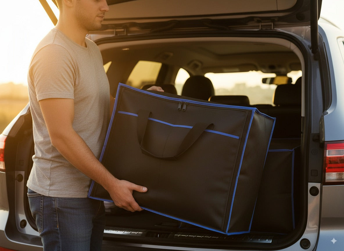 Extra Large 27"x24"x14" Blanket, Bedding & Clothes Storage Bag – Foldable Breathable Closet Organizer